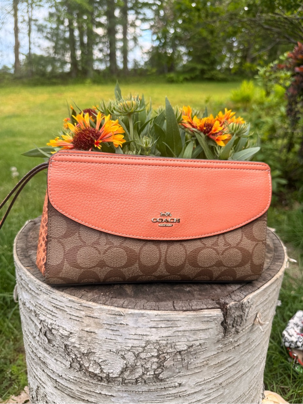 Coach Flap Clutch Wristlet